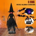 thumbnail image 2 of Uxgjfwu LED Witch Figurines Set of 3 Primitive Spooky Decor with Multi-Color Lights, Halloween Shelf Decor for Mantel Tabletop Indoor Display, 2 of 8