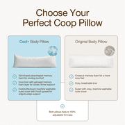 Coop Home Goods Cool+ Adjustable Cooling Body Pillow, 18x52, Cooling Gel Memory Foam & Microfiber, Side Sleeper & Pregnancy Pillow with Cool-to-The-Touch Washable Cover, Breathable Full Body Support