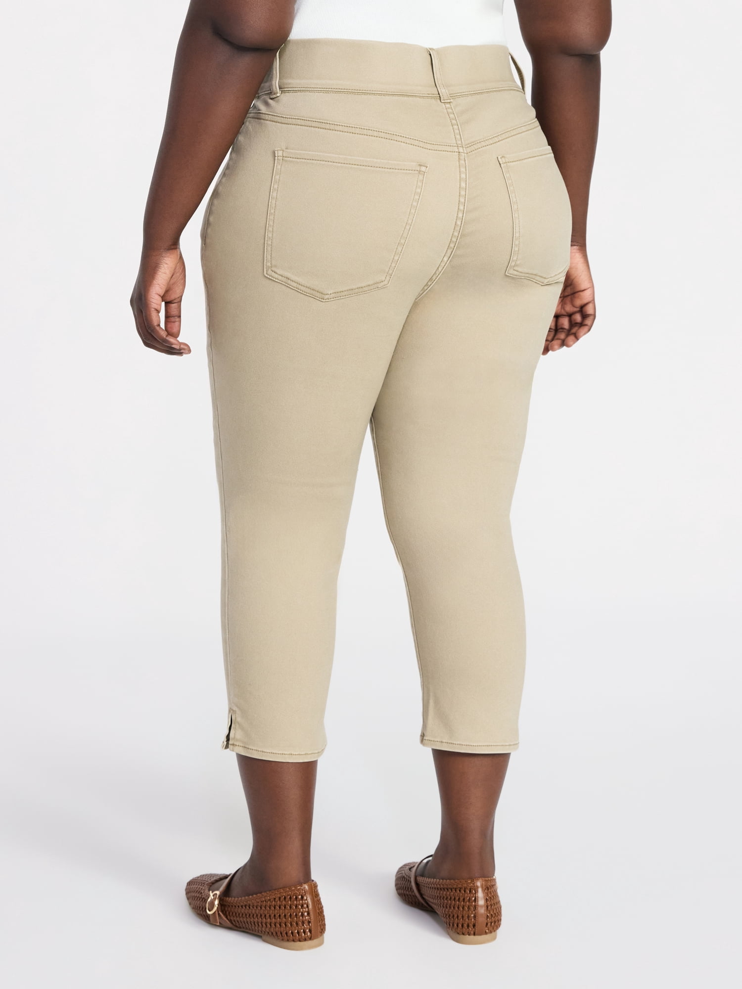 Terra & Sky Women's Plus Size Pull On High Rise Capri Jeggings, 23" Inseam, Sizes 0X-4X