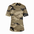 thumbnail image 3 of IYYVV Womens Scrubs Top Medical Workwear Cross V Neck Graphic Camo Print Working Nurse Uniforms Plus Size Stretchy Nursing Short Sleeve Tee Tops with Pockets Brown 4XL, 3 of 3