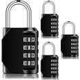 thumbnail image 1 of Jinsinto 4 Digit Combination Locks Waterproof Locker Padlock Resettable Outdoor Padlock (4, Black), 1 of 5