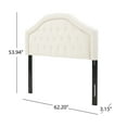 thumbnail image 3 of Kaarina Contemporary Tufted Fabric Full/Queen Headboard, Ivory and Black, 3 of 9