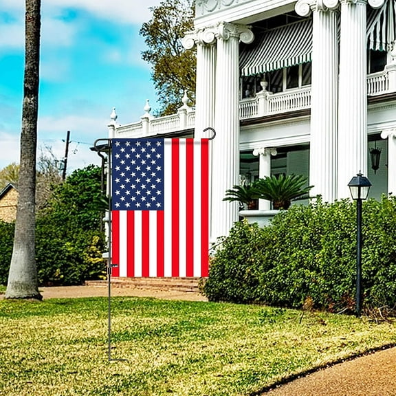 Garden Flag Stand Pole | Heavy Duty Wrought Iron | Weatherproof Rust-Resistant Painted Finish | Easy Install 3-Piece Design | Fits 12.5 x 18 Inch Mini Flags | Secure Anti-Wind Clip | 1 Flagpole