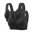 thumbnail image 1 of Bowake Front Closure Bras for Women No Underwire Supportive Underwear Full Coverage Wide Back Liftup Bralettes 2PCS, 1 of 3
