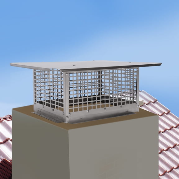 Chimney Cap, 17" x 29" Flue Caps, 304 Stainless Steel Chimney Cover 27cm H NEW