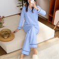 thumbnail image 2 of CQXIDFH Women Pajamas Plus Size V-Neck Pajama Set with Built-in Support Long Sleeve Loose Casual Home Wear Matching Sets Women Clothing, 2 of 6