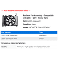 thumbnail image 2 of Radiator Fan Assembly - Compatible with 2007 - 2014 Toyota Yaris 2008 2009 2010 2011 2012 2013, 2 of 2