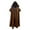 Brown, variant on Hvyesh Men Hooded Cloak, Adult Medieval Renaissance Costume with Hood, Vintage Halloween Cloak