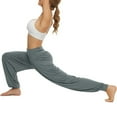 thumbnail image 4 of Gibobby Pantalon yoga mujer Moda para mujer Fitness Deportes Pantalones casuales Yoga Pantalones atléticos sueltos(Gris oscuro,XL), 4 of 5