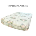 thumbnail image 3 of EGNMCR Cool Silk Mattress Cover Bed Sheet Cute Rabbits Print Breathable Ice Silk Bedding For Summer Washable Air Conditioner Bed Cover C loth bedsheet, 3 of 7