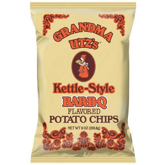 Utz Grandma Utz's Bar-B-Q Kettle-Style Potato Chips, Gluten-Free, 8 oz Bag