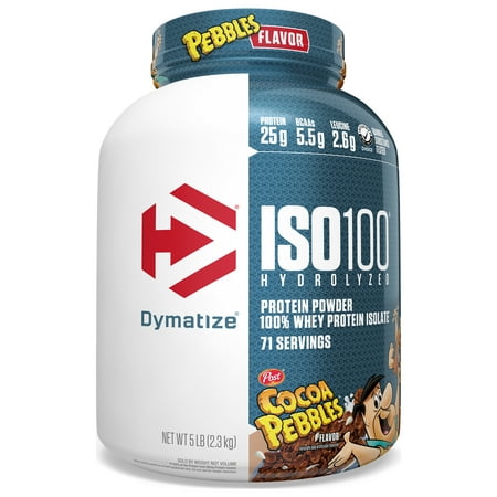 Dymatize ISO100 Whey Protein Powder Isolate, Cocoa Pebbles, 25g Protein, 5 Lb, 80 Oz