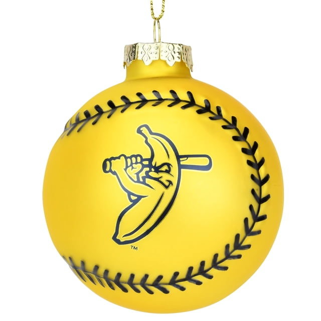 Tree Buddees X Savannah Bananas Adorno Oficial De Bola De Plátano De Cristal Con Forma De Béisbol Amarillo, Edición Limitada (Bola De Plátano)