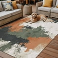 thumbnail image 2 of Fsddascl Green Orange Outdoor Rug for Patio/Deck/Porch, Non-Slip Large Area Rug 4 x 6 Ft, Shabby Chic Color Block Abstract Ombre Indoor Outdoor Rugs Washable Area Rugs, Reversible Camping Rug Carpet, 2 of 5