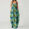 thumbnail image 2 of asdoklhq Womens Plus Size Clearance Dresses,Women Casual Plus Size Print O-Neck Sleeveless Pocket Maxi Long Dress, 2 of 6