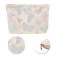 thumbnail image 4 of Unique Bargains 1 Pc Portable Embossment Butterfly Makeup Bag Polyester Beige Blue Large, 4 of 5