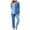 Blue, variant on Bixock Women Fall and Winter Outfit Set,Women Two-piece Set,Women Casual Set Print Striped V Neck Long Sleeve Top and Elastic Waist Pants Relaxed Set