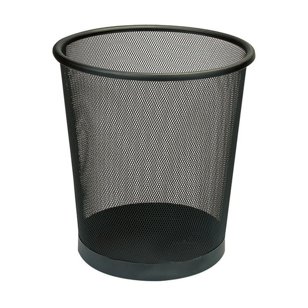 Paquete Botes De Basura de Malla Metálico para oficina, casa, escuela. Basurero de malla mesh (Negro)