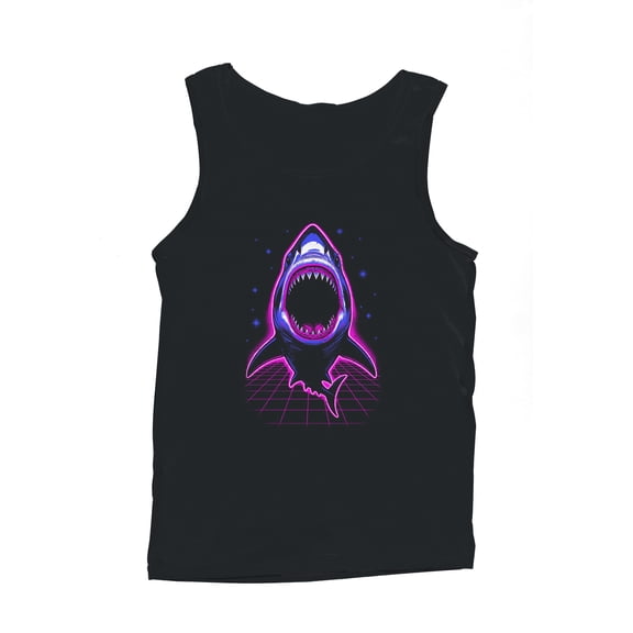 Neon Retro Shark Attack Men's Tank Top
