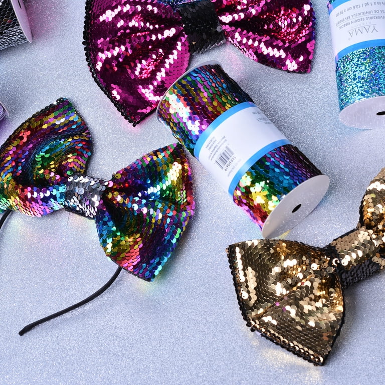 Yama Ribbon, 5-3/8inch Reverse Sequin Ribbon Rainbows Yama Ribbon, 5-3/8inch Reverse Sequin Ribbon Rainbows