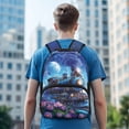 thumbnail image 3 of Pzuqiu Steam Train Personalized School Backpacks for Kids Students 17 Inches Back to School Customized Shoulder Bookbags with Adjustable Straps Breathable Custom Backpack with Name, 3 of 7