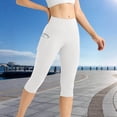 thumbnail image 5 of hoksml Women's High Waist Capri Leggings, Casual Workout Yoga Pants with Pockets for Summer, 5 of 9