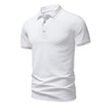 thumbnail image 4 of YODETEY Men's & Big Men's Everyday Pique Polos, Moisture Casual Collared Shirt,White,Size S-3XL, 4 of 8