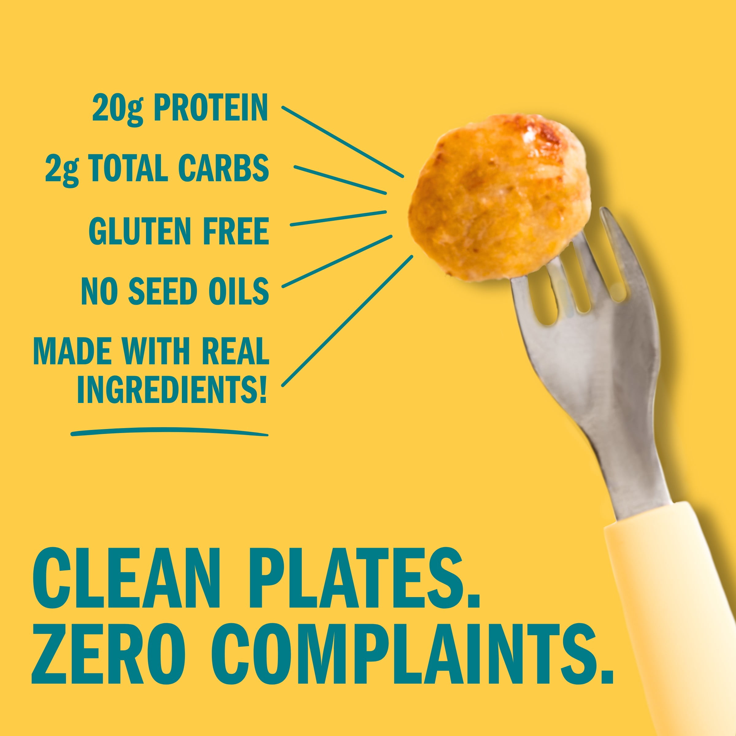 Realgood Foods Co. Gluten-Free Kids Fully Cooked Chicken Meatballs, 20oz Bag (Frozen)