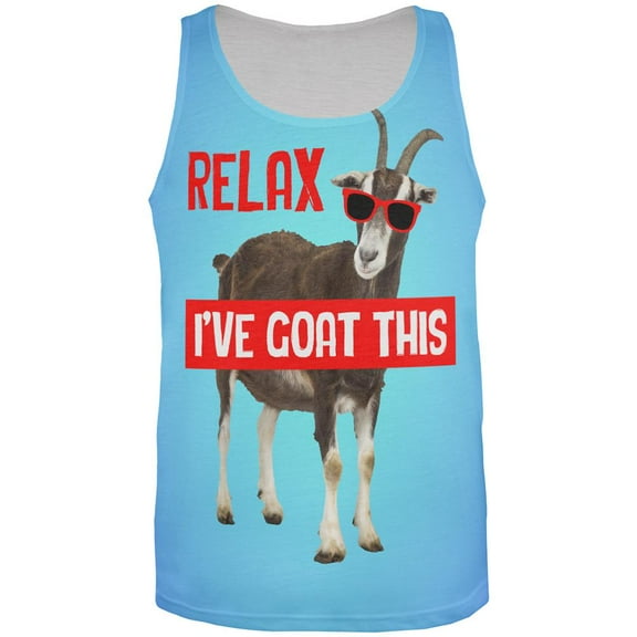 Relax I've Goat Got This All Over Mens Tank Top Multi LG
