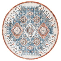 SAFAVIEH Olympia Bari Southwestern Area Rug, Blue/Ivory, 6' x 6' Round