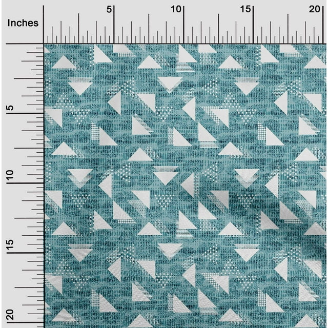 oneOone Rayon Elf Green Fabric Texture & Triangle Geometric Dress Material Fabric Print Fabric By The Yard 56 Inch Wide