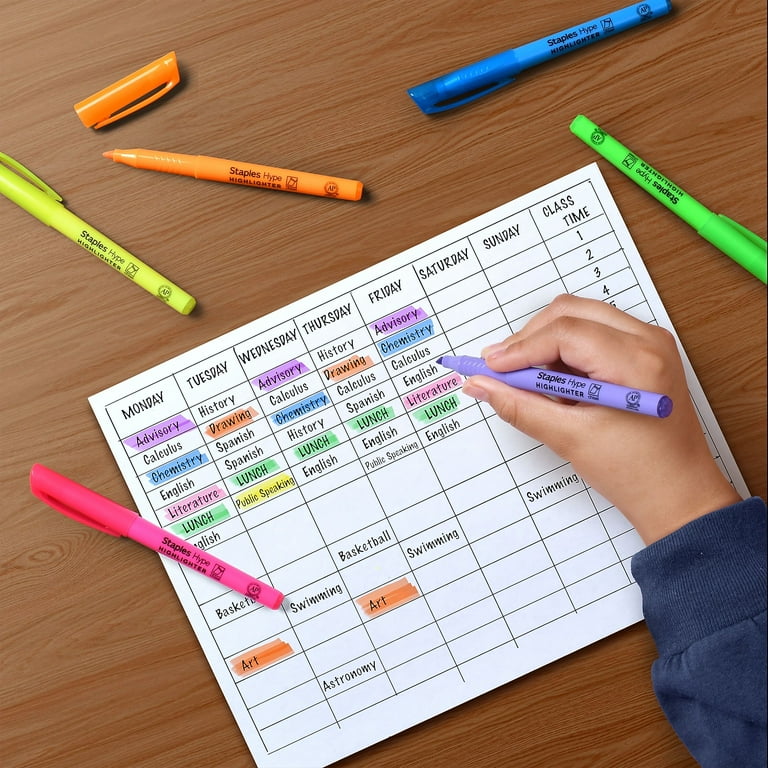 Staples Hype Stick Highlighter Chisel Tip Assorted 36/Pack