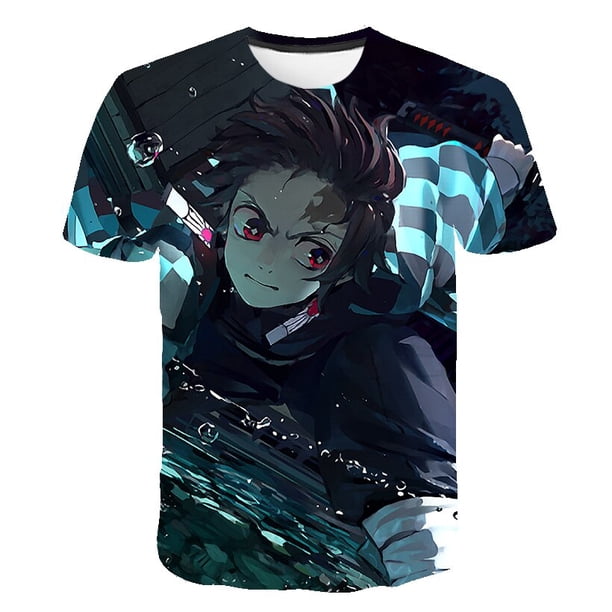 Camisetas Demon Slayer para bebé (niño o niña), camisetas de manga corta, novedad de verano, camisetas con estampado 3D, disfraces, camisetas de cuello redondo de Anime, camisetas Clothing4T Gao Jinjia LED