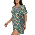 thumbnail image 2 of Picia Foxes and Birds in Forest Pajamas Sets for Women Soft Short-Sleeved Pjs with Lounge Shorts Two Piece Sleepwear-3X-Large, 2 of 9