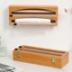 thumbnail image 2 of Wrap Dispenser with Slide Cutter Stroage Holder for Plastic Wrap, Foil and Wax, Natural Bamboo Organizer Wall Mounted, 2 of 5