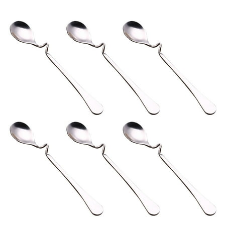 

6pcs Coffee Spoon Curved Mixing Spoons Stainless Steel Coffee Stirring Spoon