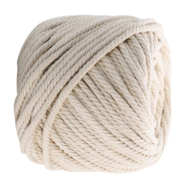Inteprter Cuerda de macramé de 3mm, 4mm, 5mm, 6mm, cordón trenzado de algodón para cuerda Beige Natural hecha a mano, accesorios de boda para el hogar Artesanía 2 uds 5mm * 65M Inteprter HA001999-07