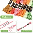 thumbnail image 2 of 8 Skeins 6 Strands Variegated Colorful Embroidery Floss Gradient Stitch Thread Needlepoint Friendship Bracelets String Yarn Threads Bulk for Sewing Bracelet Making Crafts Cloth Crochet, 2 of 9