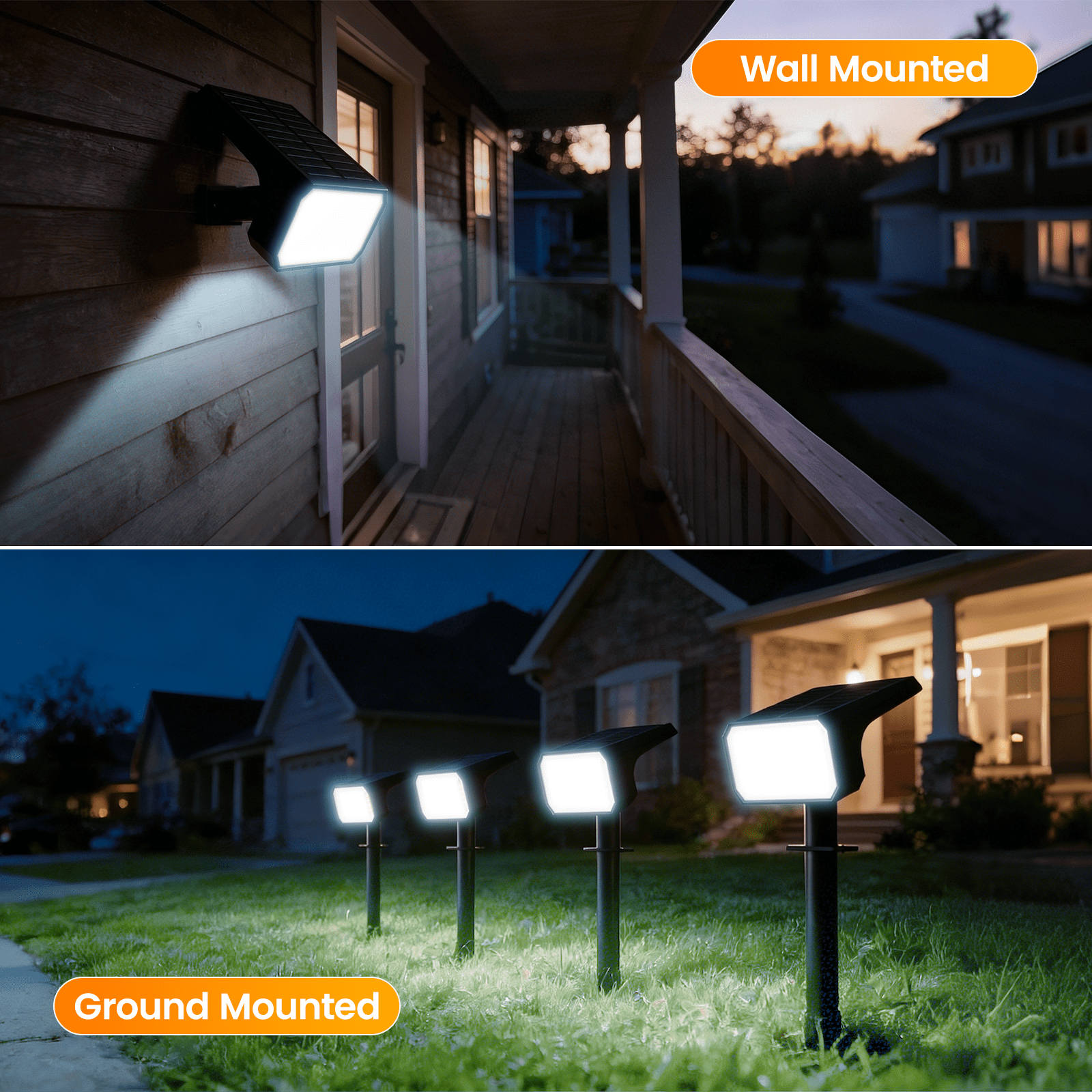 Nacinic Solar Spot Lights Outdoor [10 Pack, 108 LEDs, IP67] - 4 Modes & Auto On/Off. Bright Cold White Landscape Lights for Yard, Patio, Pathway.