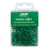 JAM Paper Standard Paper Clips, Green, 100/Pack, Small, 1 inch