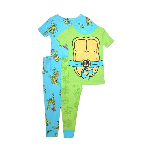 Teenage Mutant Ninja Turtles Toddler Boy's 4-Piece Leo Costume Print Pajama Set, Size 3T