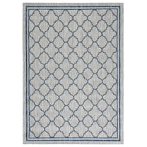 SAFAVIEH Courtyard Claudia Geometric Indoor/Outdoor Area Rug, Grey/Navy, 9' x 12'