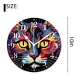thumbnail image 2 of 10 Inch Wall Clock Battery Operated Silent Clock Decorative for Office, Kitchen, Outdoor, Living RoomColorful Cartoon Cat Kitten Animal Print Nice, 2 of 4