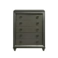 thumbnail image 4 of Pemberly Row Transitional Solid Wood 5-Drawer Chest in Black, 4 of 12