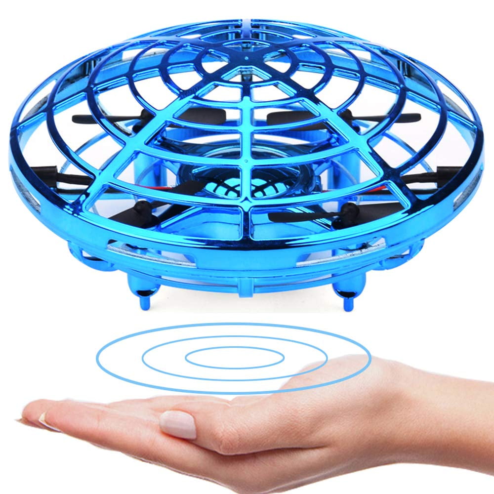 Taipow Flying Toy UFO Drone for Kids Hand Operated Mini Drone Helicopter Gift for Boy or Girl 360° Rotating Quadcopter Toy with LED Lights for Indoor and Outdoor