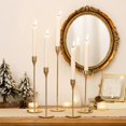 thumbnail image 3 of Hyasfey Metal Candle Holder Desktop Candlestick for Tall Taper Candles Modern Home Decor Candle Holder Table Centerpiece for Dining Parties, 3 of 8