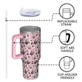 thumbnail image 4 of OBREWU French Bulldog Cute Bone Paw Print Tumbler with Handle and Lid,French Bulldog Cute Bone Paw Print 40oz Double Wall Vacuum Insulated Tumbler,Cups Gift for Women and Men, 4 of 7