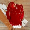 thumbnail image 4 of Puntoco Camiseta sin tirantes de manga larga con cuello inclinado suelto con estampado navideño para mujer top Puntoco Puntoco-2711, 4 of 5