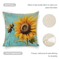 thumbnail image 4 of Sunflower bee linen throw pillowcase decoration pillowcase gifting preferred 18x18 inch cushion cover 4 sets sofa pillowcase sofa bedroom living room car, 4 of 8
