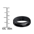 thumbnail image 4 of Metal Masters 6mm Black High-Polish Matte Finish Mens Tungsten Ring Wedding Band, 4 of 6